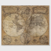 古い地図紙 ラッピングペーパー (フラット)