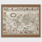 古い地図紙 ラッピングペーパー (フラット)