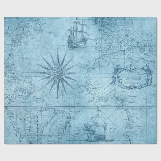 古い地図。 ラッピングペーパー (フラット)