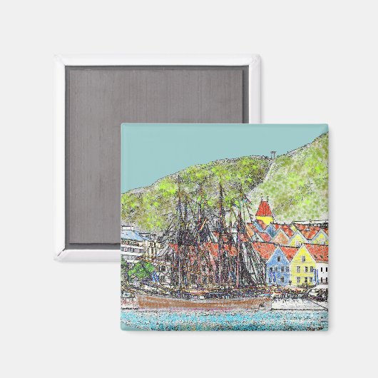 古い埠頭磁石 マグネット (正面/裏面)