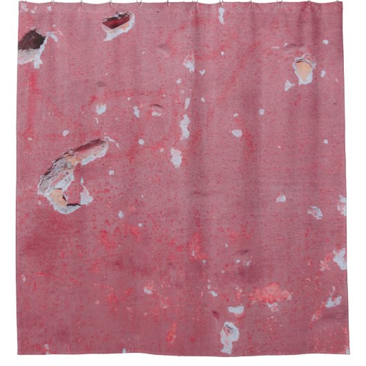 古い壁の傷やクラックのテクスチャ シャワーカーテン (正面)