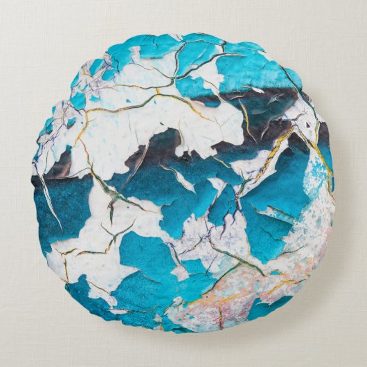 古い壁グランジ質感と後方地震 ラウンドクッション (正面)