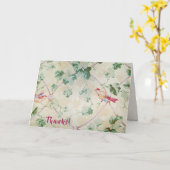 古い壁紙パターンありがとう カード (黄色い花)