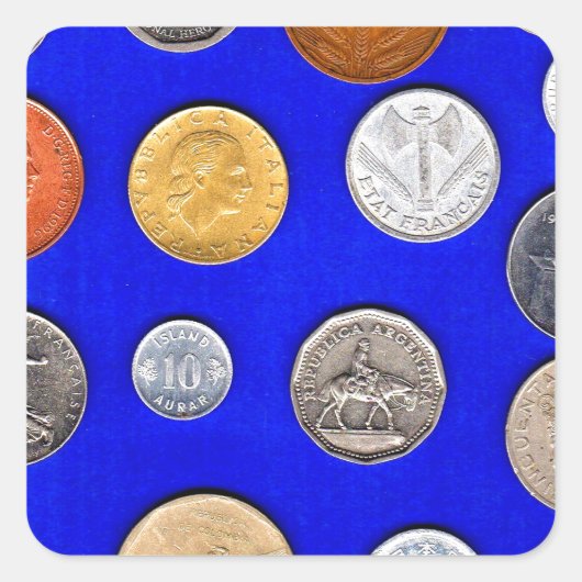 古い外国硬貨をロットーする スクエアシール (正面)