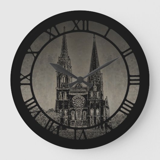 古い大聖堂 ラージ壁時計 (正面)