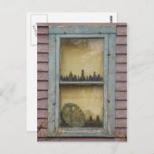 古い女性の窓はがき ポストカード (正面/裏面)