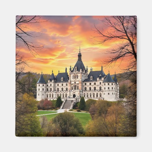 古い威厳のある城 マグネット (正面)