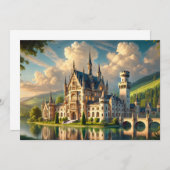 古い威厳のある城 招待状 (正面/裏面)