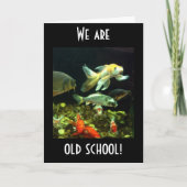 古い学校では、この魚と魚の誕生日のユーモア カード (正面)