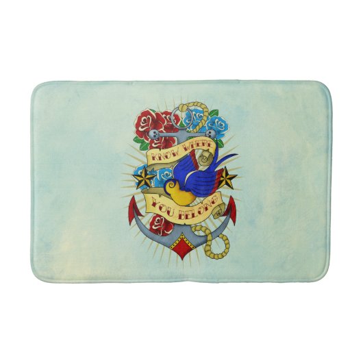 古い学校のいかり バスマット (正面)