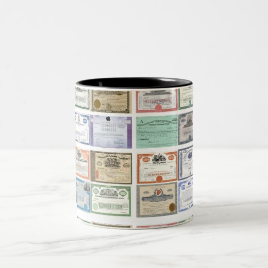 古い学校のウォールストリートの市場はマグを証明します ツートーンマグカップ (中央)