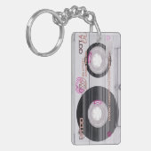 古い学校のカセットテープ キーホルダー (正面左)