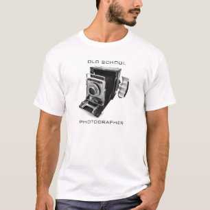 古い学校のカメラマンのティー Tシャツ