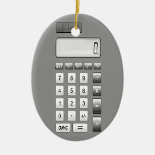 古い学校のクラシックの計算機 セラミックオーナメント