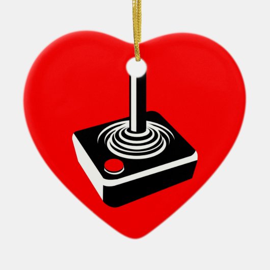 古い学校のゲーム好き セラミックオーナメント (正面)