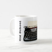 古い学校のタイプライターのマグ コーヒーマグカップ (正面左)