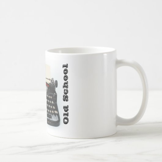 古い学校のタイプライターのマグ コーヒーマグカップ (右)