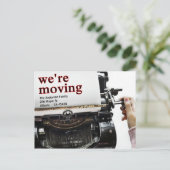 古い学校のタイプライター発表を行う ポストカード (スタンド正面)