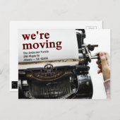 古い学校のタイプライター発表を行う ポストカード (正面/裏面)