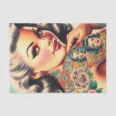 古い学校のタトゥーのピンアップ 薄葉紙 (正面)