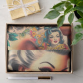 古い学校のタトゥーのピンアップ 薄葉紙 (ギフト)