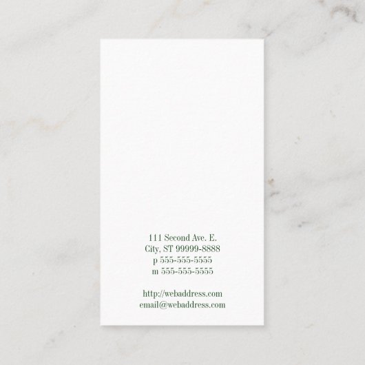 古い学校のターンテーブル 名刺 (裏面)