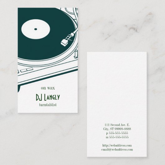 古い学校のターンテーブル 名刺 (正面/裏面)