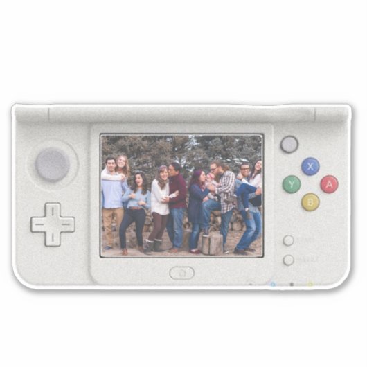 古い学校のハンドヘルド電子ゲームの写真 シール (正面)