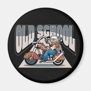 古い学校のバイクもしくは自転車に乗る人 マグネット