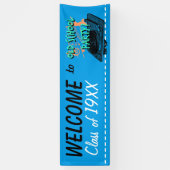 古い学校のパーティーおよびクラスのカスタマイズ可能な旗 横断幕 (縦)