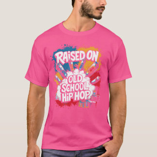 古い学校のヒップホップTシャツカセットグラフで育つ Tシャツ