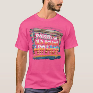 古い学校のヒップホップTシャツカセットグラフで育つ Tシャツ