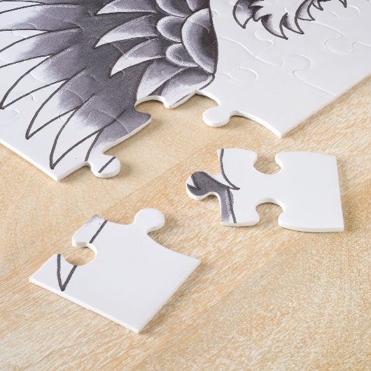 古い学校のフクロウの入れ墨のデザイン ジグソーパズル (側面)