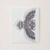 古い学校のフクロウの入れ墨のデザイン ジグソーパズル (縦)