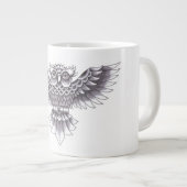 古い学校のフクロウの入れ墨のデザイン ジャンボコーヒーマグカップ (正面右)