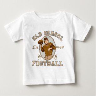 古い学校のフットボールの服装 ベビーTシャツ
