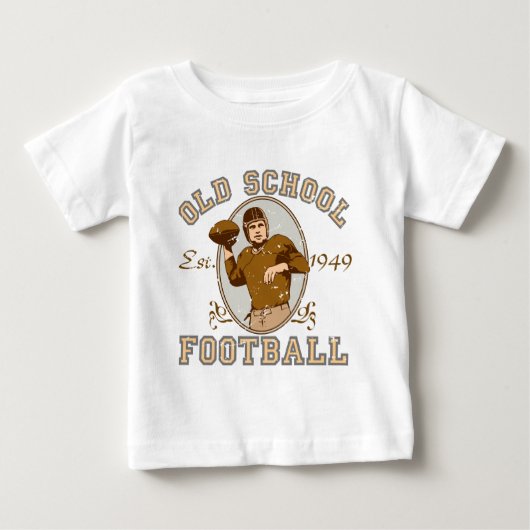 古い学校のフットボールの服装 ベビーTシャツ (正面)