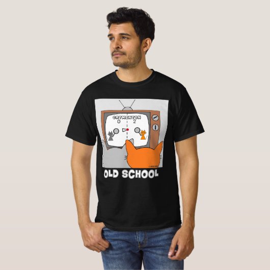 古い学校のレトロのゲーム猫おもしろいたち Tシャツ (正面フル)