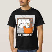 古い学校のレトロのゲーム猫おもしろいたち Tシャツ (正面)