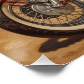 古い学校のレトロのピンアップ女の子バイク ポスター (コーナー)