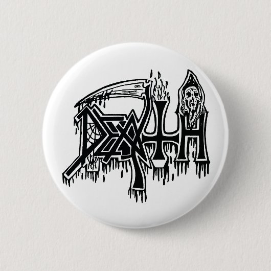 古い学校のロゴの白ボタン 缶バッジ (正面)