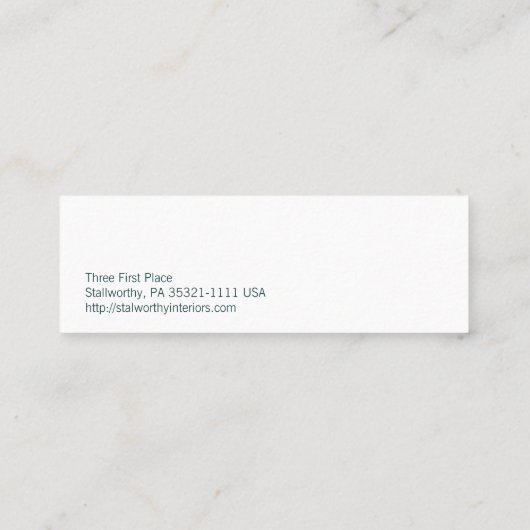 古い学校のワックス/ターンテーブル スキニー名刺 (裏面)