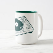 古い学校のワックス/ターンテーブル ツートーンマグカップ (正面右)