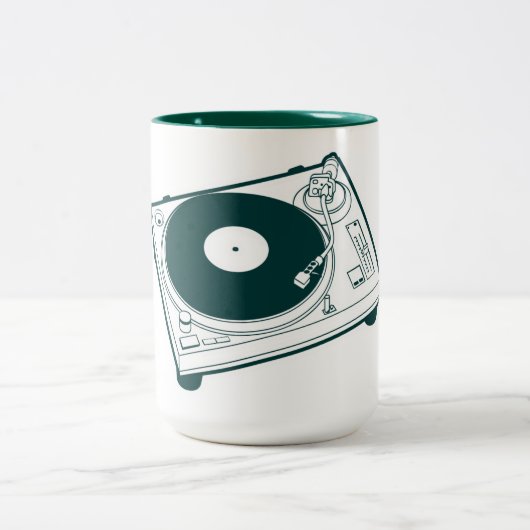 古い学校のワックス/ターンテーブル ツートーンマグカップ (中央)