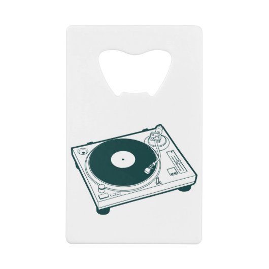 古い学校のワックス(ビニール)のターンテーブル クレジットカード栓抜き (正面)