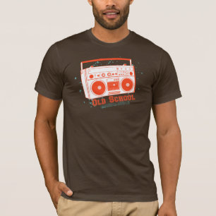 古い学校のヴィンテージのboomboxの人のTシャツ Tシャツ