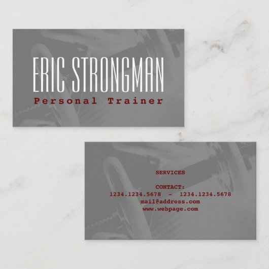 古い学校の体育館カバーフィットネスのスタイル 名刺 (正面/裏面)