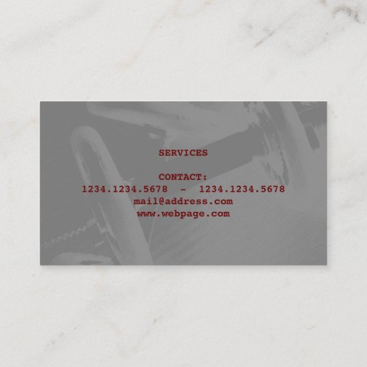 古い学校の体育館カバーフィットネスのスタイル 名刺 (裏面)