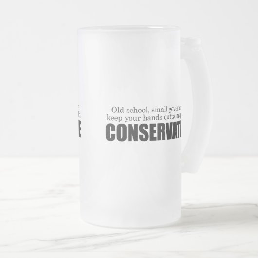 古い学校の保守主義者 フロストグラスビールジョッキ (正面右)