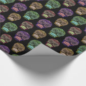 古い学校の入れ墨のスカル ラッピングペーパー (角)